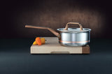 2L Meyer CopperClad 5-Ply Copper Core Stainless Steel Saucepan with lid, Made in Canada