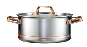 5L Meyer CopperClad 5-Ply Copper Core Stainless Steel Dutch Oven with lid, Made in Canada
