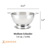 Hestan Provisions Stainless Steel Colander, 3-Quart, Stainless Steel