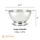 Hestan Provisions Stainless Steel Colander, 5-Quart, Stainless Steel