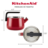 KitchenAid Enamel-On-Steel Kettle, 2Qt empire red