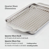 Hestan Provisions OvenBond Tri-ply Stainless Steel Quarter Sheet Pan with Rack, 9-Inch x 12.5-Inch, Stainless Steel