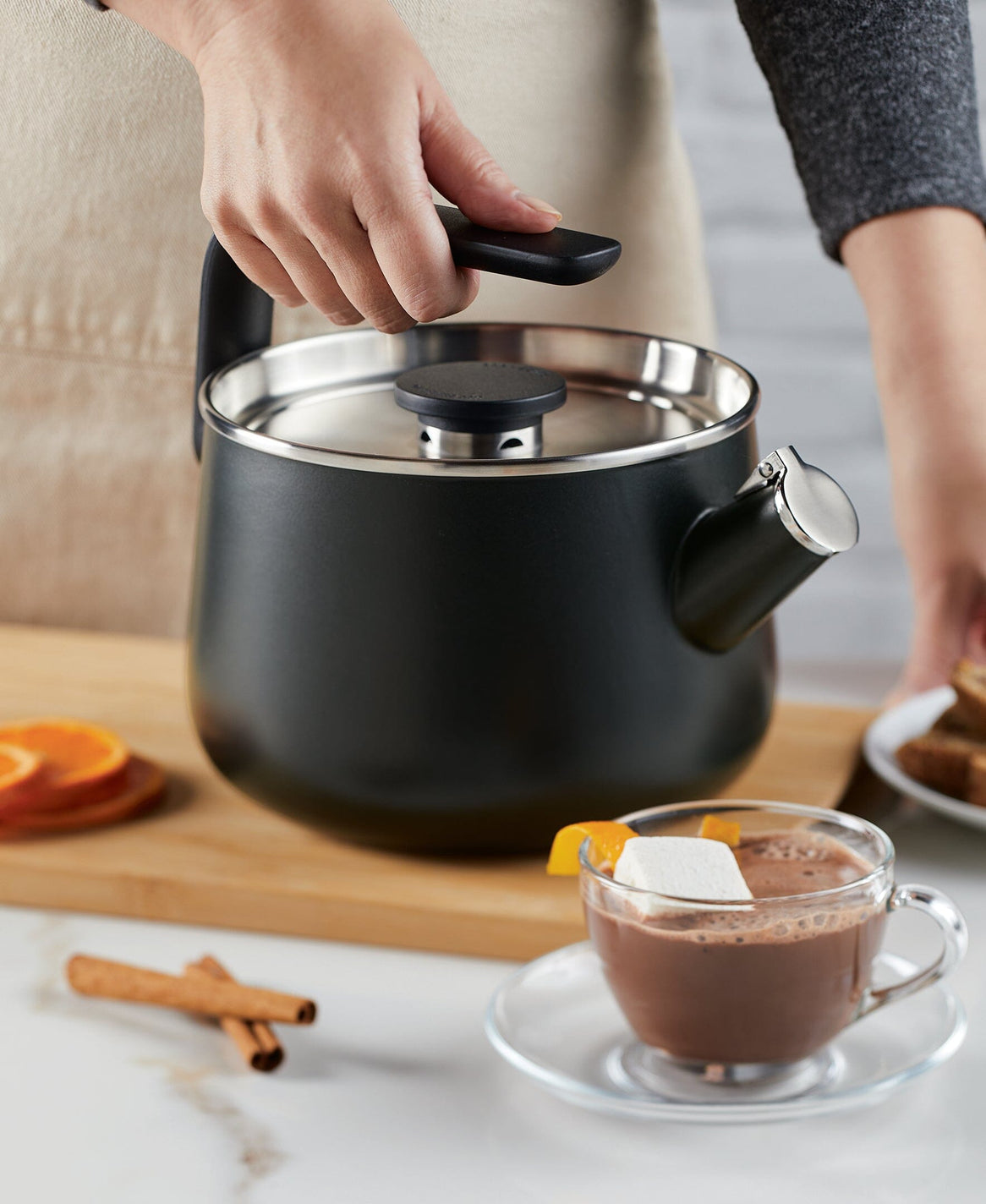 KitchenAid Enamel On Steel Kettle 2Qt matte black Meyer Canada