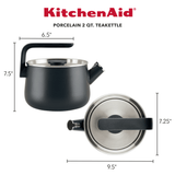 KitchenAid Enamel-On-Steel Kettle, 2Qt matte black