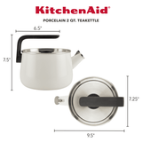 KitchenAid Enamel-On-Steel Kettle, 2Qt porcelain white