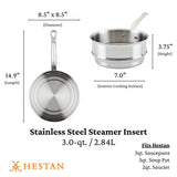 Hestan Provisions Stainless Steel Steamer Insert, 3-Quart, Stainless Steel