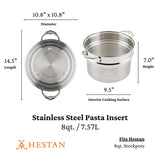 Hestan Provisions Stainless Steel Pasta Insert, 8-Quart, Stainless Steel