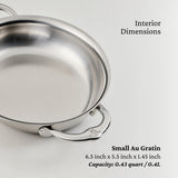 Hestan Provisions Stainless-Steel Mini Oval Au Gratin Set of Two 6.5" x 5.5"