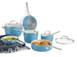 KitchenAid 10pc Hard Anodized Ceramic Cookware Set - Blue Velvet