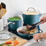 KitchenAid Hard Anodized Ceramic Induction Nonstick 9 Piece Cookware Set Agave Blue