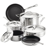 Hestan ProBond Professional Clad Stainless Steel TITUM Nonstick Ultimate Set, 10-Piece