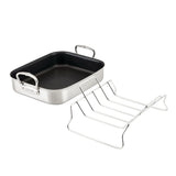 Hestan Provisions Classic Clad Nonstick Roaster with Stainless Steel Rack, 14.5-Inch