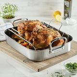 Hestan Provisions Classic Clad Nonstick Roaster with Stainless Steel Rack, 14.5-Inch