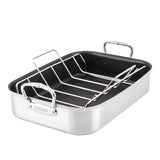 Hestan Provisions Classic Clad Nonstick Roaster with Stainless Steel Rack, 16.5-Inch