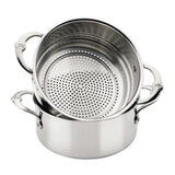 ProBond® Luxe 3-Quart Polished Professional Clad Stainless Steel Soup Pot and Steamer Insert Set