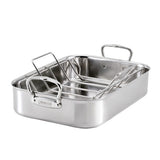 Hestan Provisions Large Stainless Steel Roaster with stainless steel rack 17.25" x 12.5"