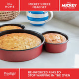 Disney Bake with Mickey: Non-Stick Mickey Head Cake Tins - 3 Piece