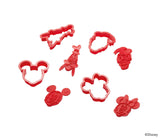 Disney Bake with Mickey 4 Red Cookie Cutters with Mickey and Friends Character Stamps