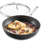KitchenAid Hard Anodized Induction Frying Pan with Lid, 12.25-Inch, Matte Black
