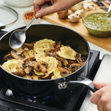 KitchenAid Hard Anodized Nonstick Saute Pan with Lid, 3-Quart, Onyx Black