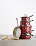 12pc Ayesha Curry Cookware Set - NonStick Red