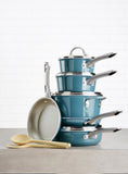 12pc Ayesha Curry Cookware Set - NonStick Blue