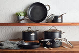 Anolon X SearTech Aluminum Nonstick Cookware Pots and Pans Set, 10-Piece, Super Dark Gray