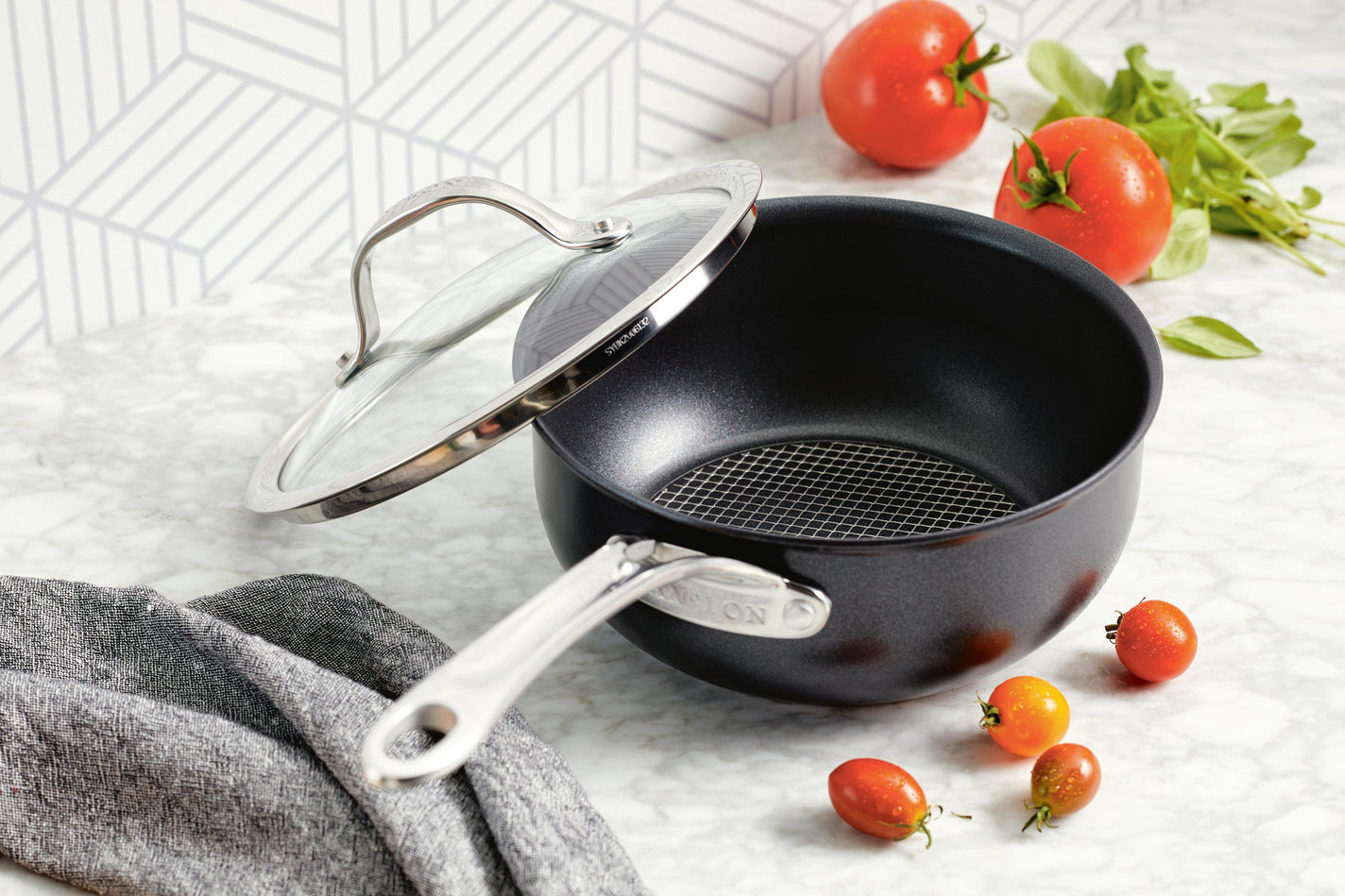  Anolon X SearTech Aluminum Nonstick Cookware Frying Pan Set,  2-Piece, Super Dark Gray: Home & Kitchen