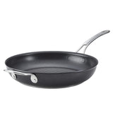 Anolon X SearTech Aluminum Nonstick Frying Pan with Helper Handle, 12-inch, Super Dark Gray