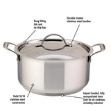 Meyer Confederation Stainless Steel 6.5L Dutch Oven with cover, Made in Canada
