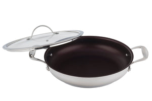 Meyer Confederation Stainless Steel 32cm Everyday Pan Non Stick Skillet with cover, Made in Canada