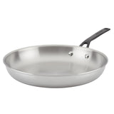 KitchenAid 5-Ply Clad Stainless Steel Frying Pan, 12.25-Inch, Polished Stainless Steel