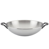 KitchenAid 5-Ply Clad Stainless Steel Wok, 15-Inch, Polished Stainless Steel