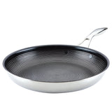 Circulon Clad Stainless Steel Frying Pan with Hybrid SteelShield and Nonstick Technology, 12.5-Inch, Silver