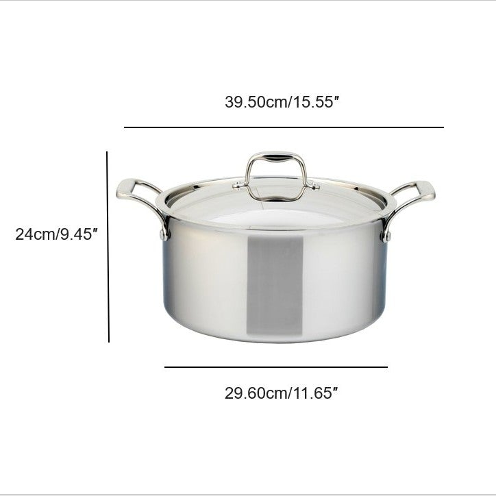 Diamond Tri-ply 5 QT. Stainless Steel Nonstick Wok With Glass Lid Lb5570