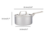 2L Meyer ProClad 5-Ply Aluminum Core Stainless Steel Saucepan with Cover, Made in Canada