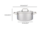 5.1L Meyer ProClad 5-Ply Aluminum Core Stainless Steel Dutch Oven with Cover, Made in Canada