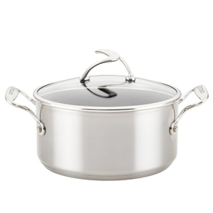 Circulon SteelShield S-Series Stainless Steel Nonstick Saucepan with Lid, 4-Quart, Silver