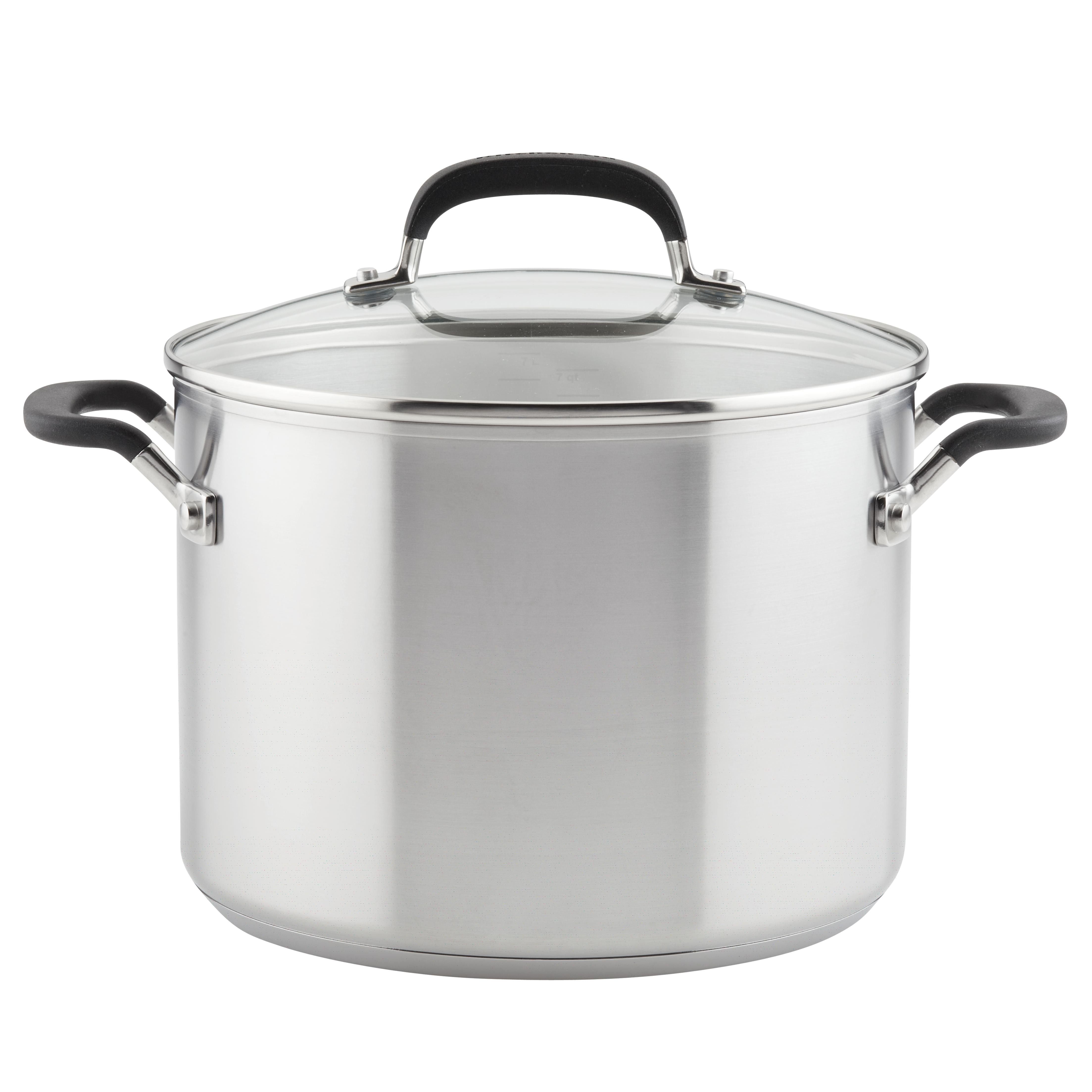 KitchenAid Stainless Steel Stockpot with Measuring Marks and Lid