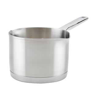 KitchenAid 3-Ply Base Stainless Steel Saucepan with Pour Spouts, 1.5-Quart, Brushed Stainless Steel