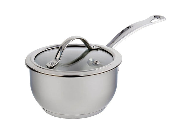 Meyer Nouvelle Stainless Steel Saucepan with tempered glass lid, Made in Canada