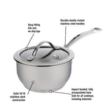 Meyer Nouvelle Stainless Steel 2.1L Saucepan with tempered glass lid, Made in Canada