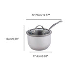 Meyer Nouvelle Stainless Steel 2.1L Saucepan with tempered glass lid, Made in Canada