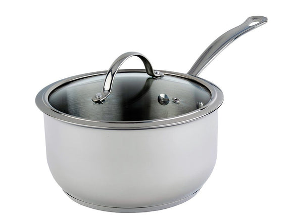 Meyer Nouvelle Stainless Steel 3.1L Saucepan with tempered glass lid, Made in Canada