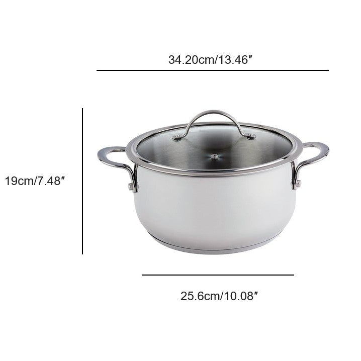 Meyer Nouvelle Stainless Steel 5.4L Dutch Oven with tempered glass lid ...